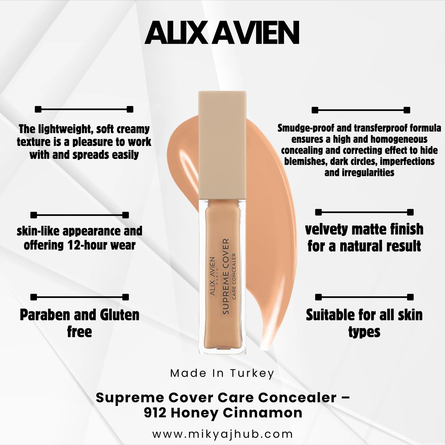 Alix Avien Supreme Cover Care Concealer – 912 Honey Cinnamon