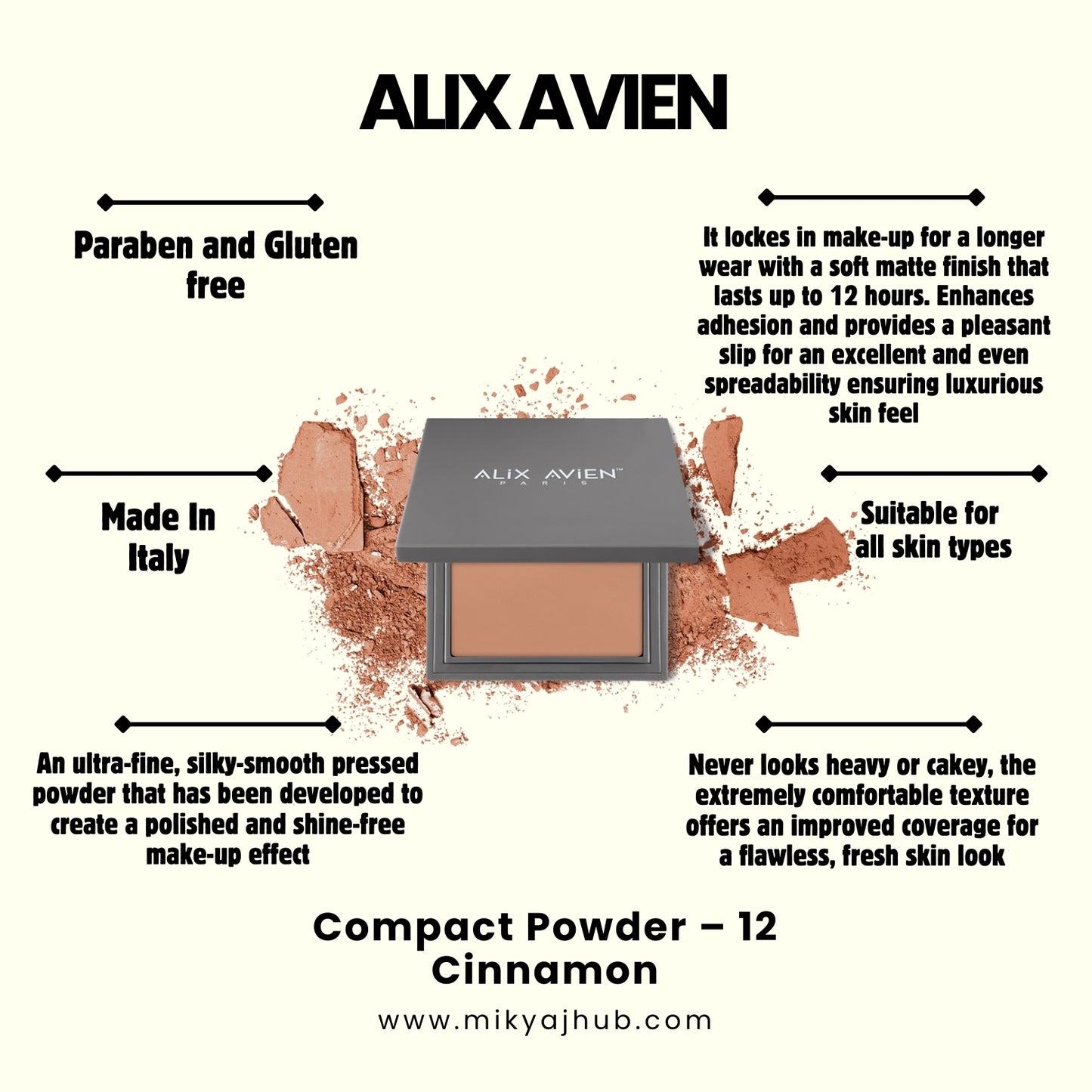ALIX AVIEN COMPACT POWDER-P12 - CINNAMON
