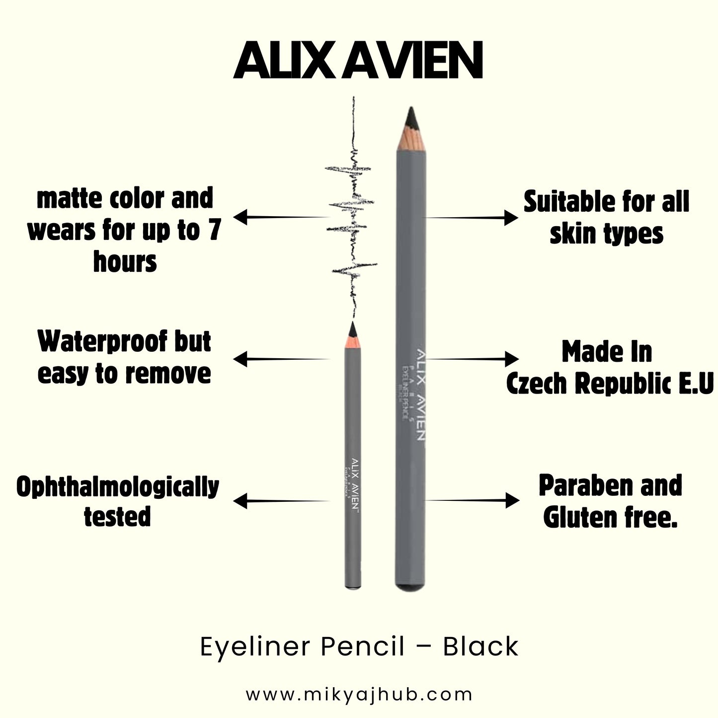 ALIX AVIEN EYELINER PENCIL BLACK