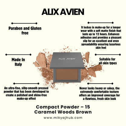 ALIX AVIEN COMPACT POWDER - P15 CARAMEL WOODS BROWN