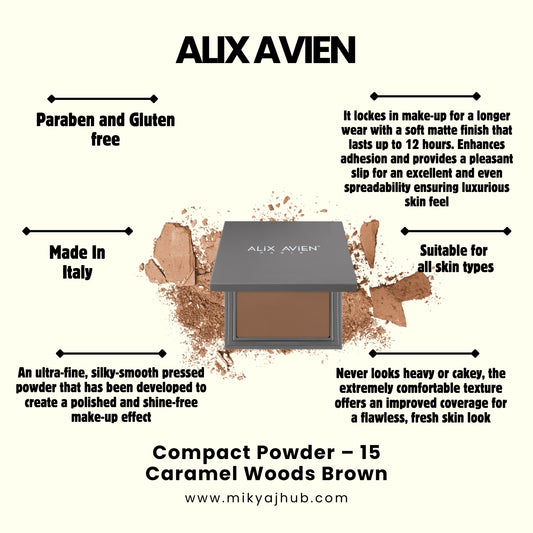 ALIX AVIEN COMPACT POWDER - P15 CARAMEL WOODS BROWN