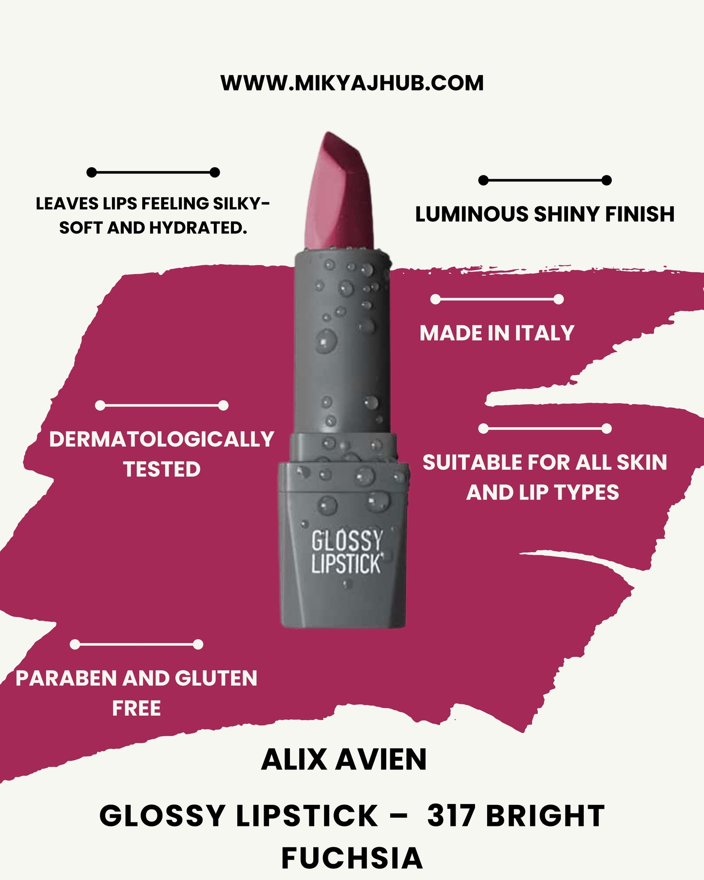 Glossy Lipstick – 317 Bright Fuchsia