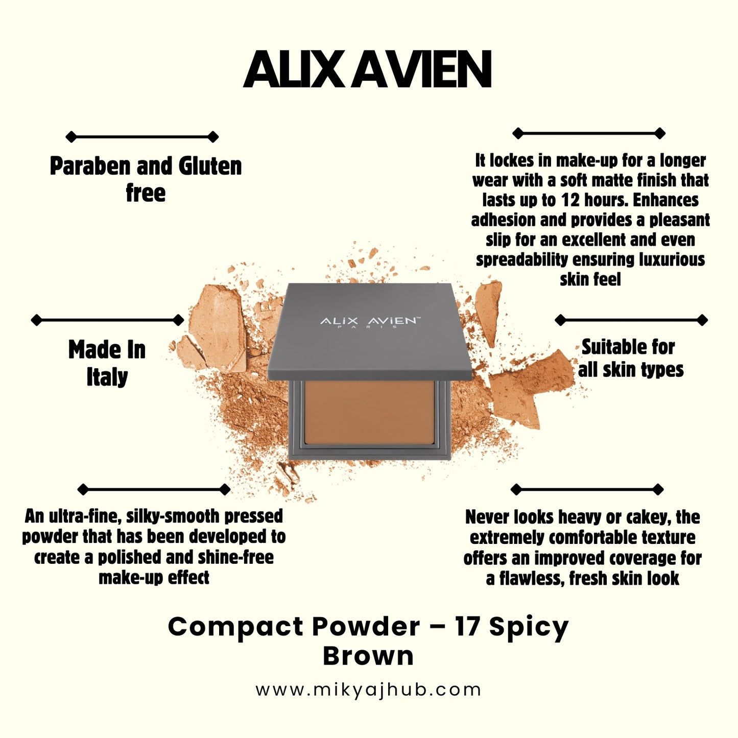 ALIX AVIEN COMPACT POWDER -P17 - SPICY BROWN