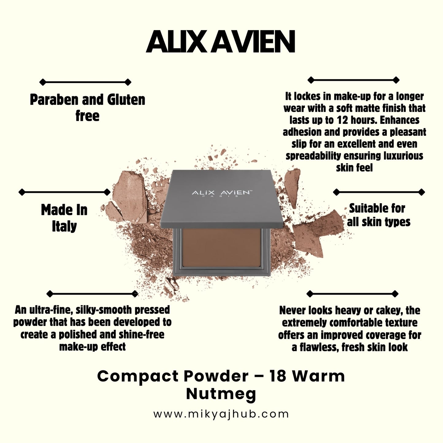 ALIX AVIEN COMPACT POWDER - P18 - WARM NUTMEG