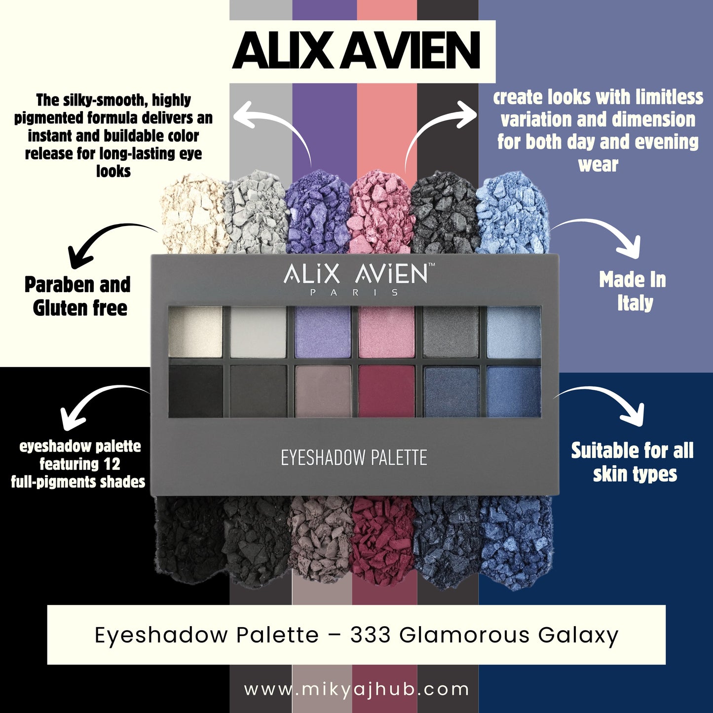 ALIX AVIEN EYE SHADOW PALETTE - 333 GLAMOROUS GALAXY