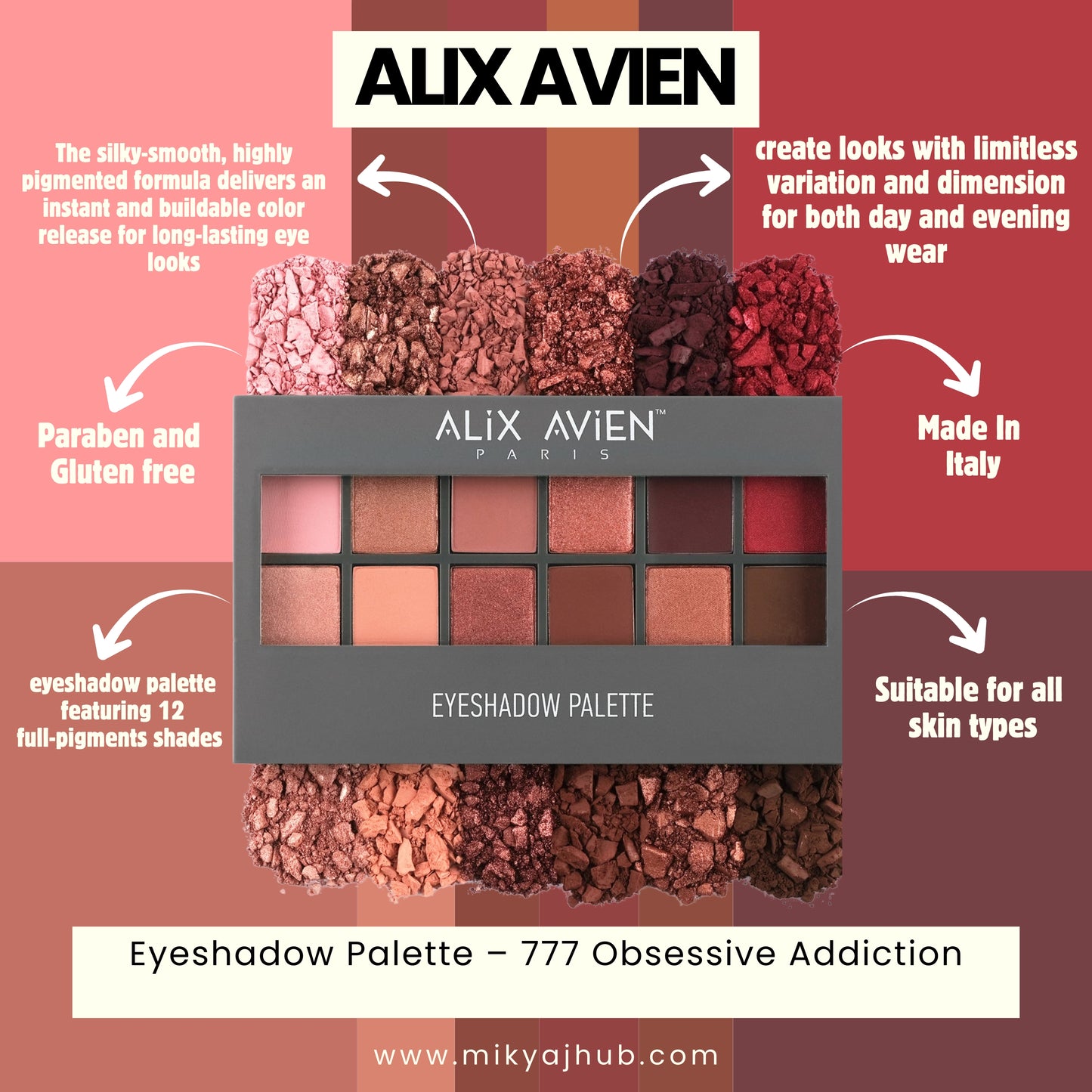 ALIX AVIEN EYE SHADOW PALETTE - 777 OBSESSIVE ADDICTION