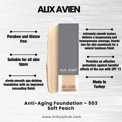 ALIX AVIEN ANTI-AGING FOUNDATION AF503 - SOFT PEACH