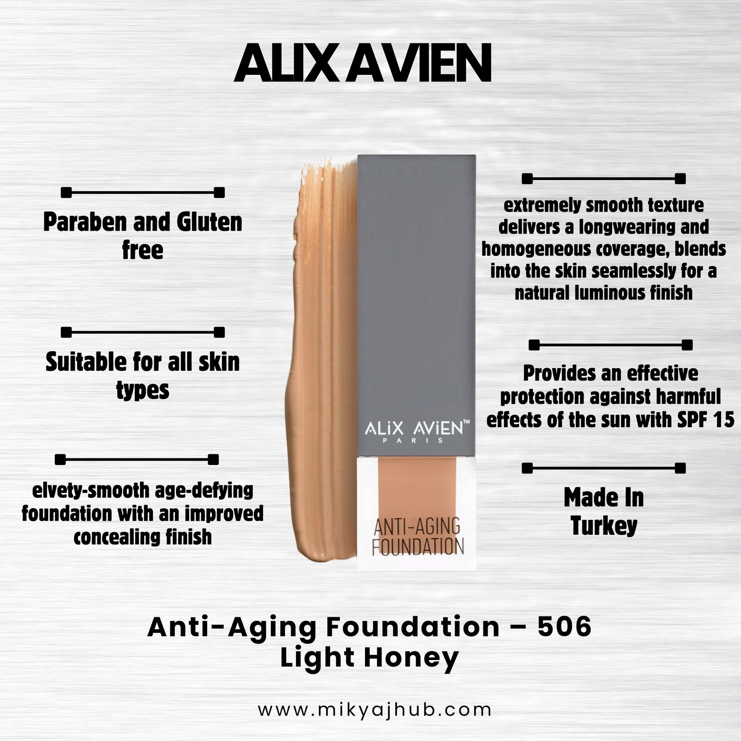 ALIX AVIEN ANTI-AGING FOUNDATION AF506 - LIGHT HONEY
