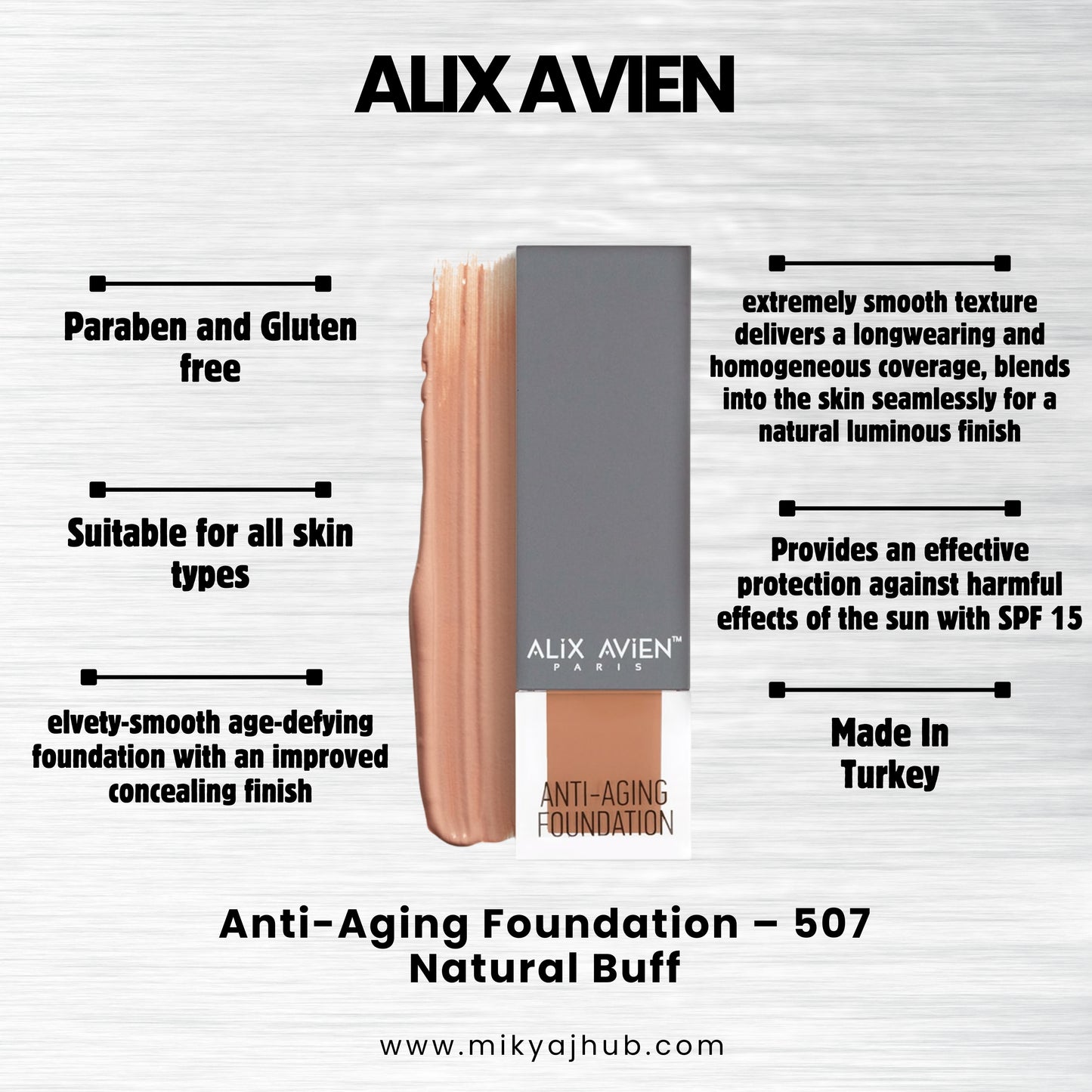 ALIX AVIEN ANTI-AGING FOUNDATION AF507 - NATURAL BUFF