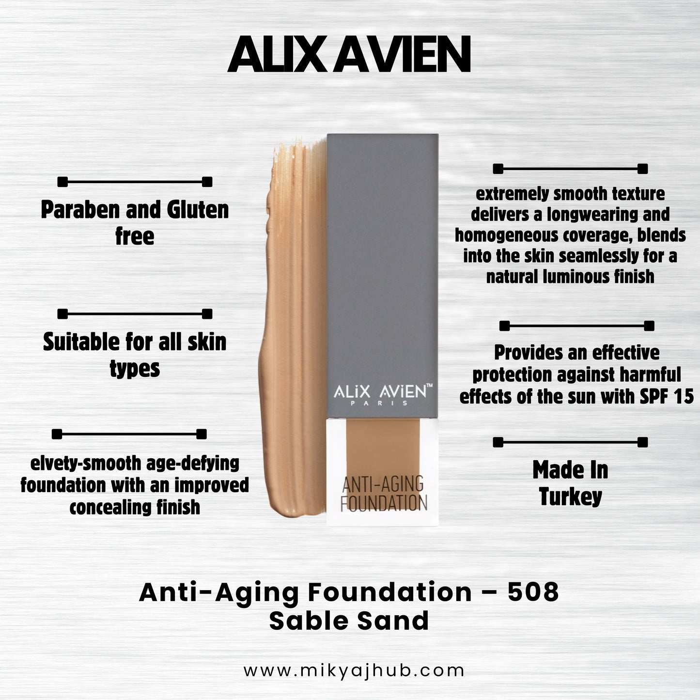 ALIX AVIEN ANTI-AGING FOUNDATION AF508 - SABLE SAND