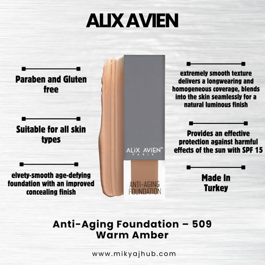 ALIX AVIEN ANTI-AGING FOUNDATION AF509 - WARM AMBER