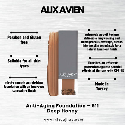 ALIX AVIEN ANTI-AGING FOUNDATION AF511 - DEEP HONEY