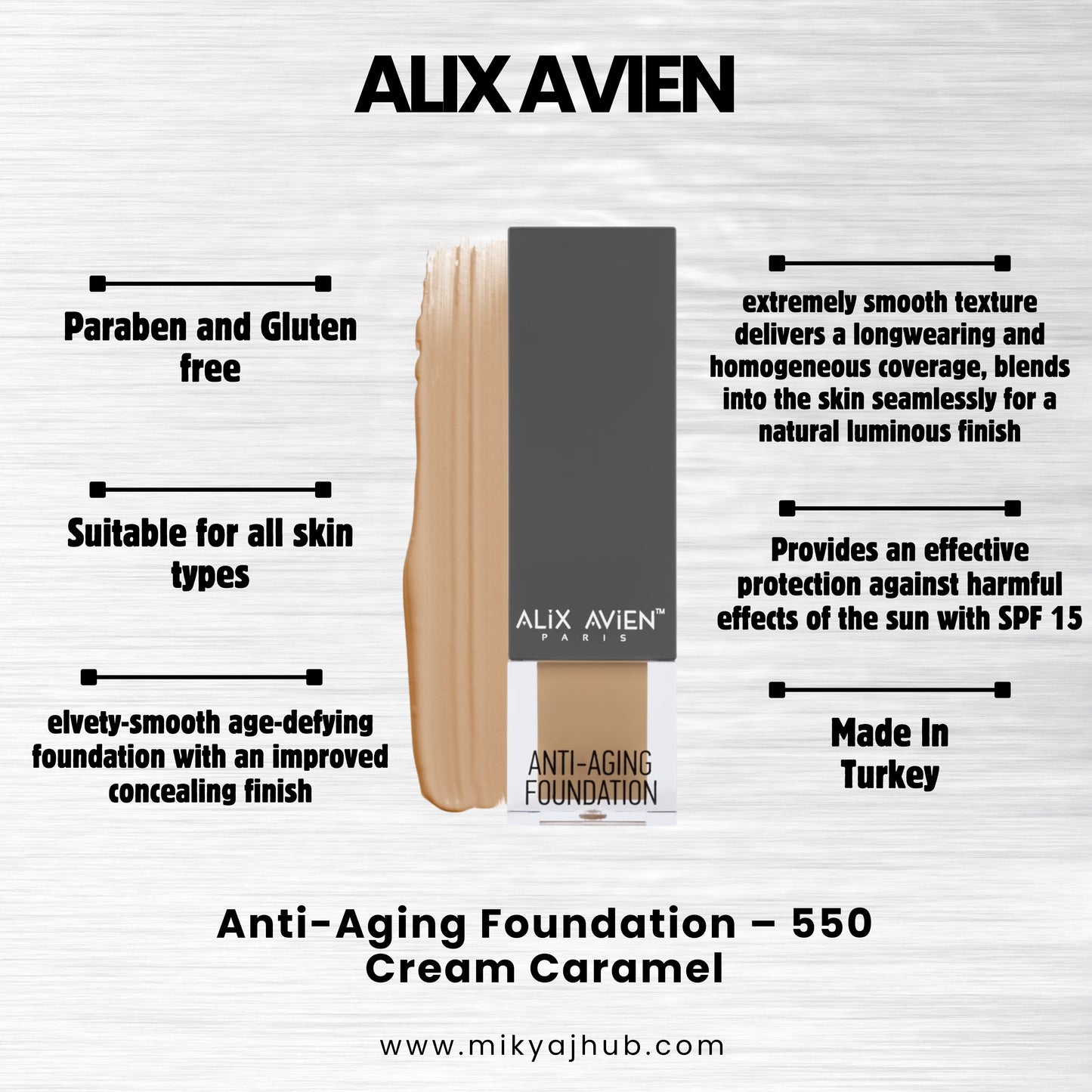 ALIX AVIEN ANTI-AGING FOUNDATION AF550 - Cream Caramel
