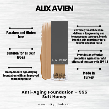 ALIX AVIEN ANTI-AGING FOUNDATION AF555 - Soft Honey