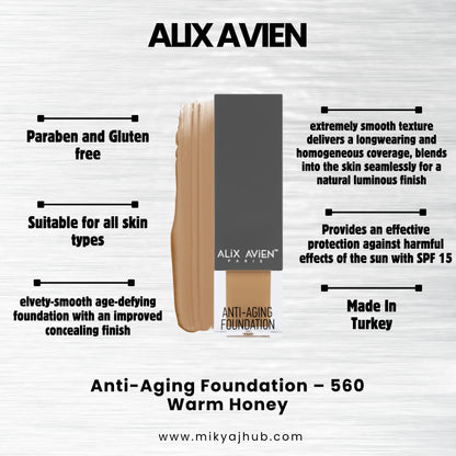 ALIX AVIEN ANTI-AGING FOUNDATION AF560 - Warm Honey