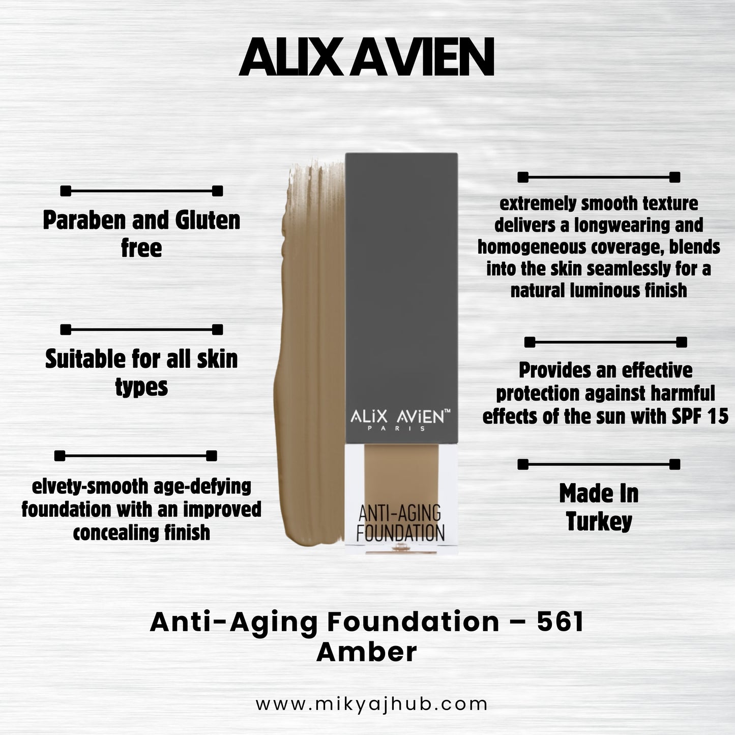 ALIX AVIEN ANTI-AGING FOUNDATION AF561 - Amber