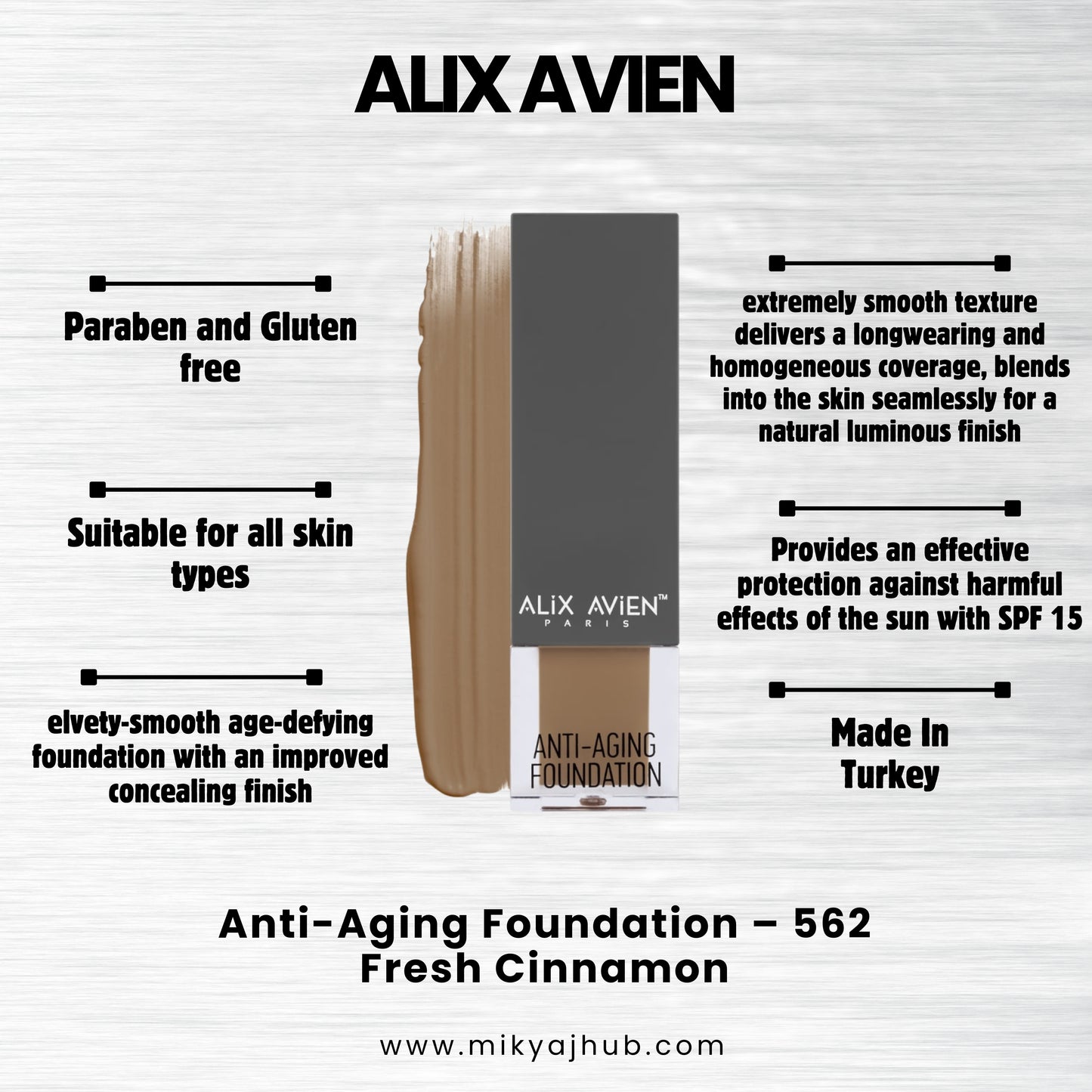 ALIX AVIEN ANTI-AGING FOUNDATION AF562 - Fresh Cinnamon
