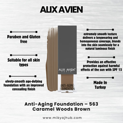 ALIX AVIEN ANTI-AGING FOUNDATION AF563- Caramel Woods Brown
