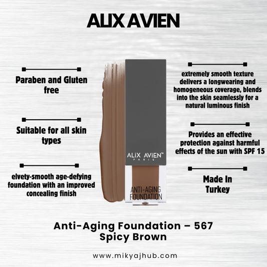 ALIX AVIEN ANTI-AGING FOUNDATION AF567- SPICY BROWN