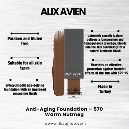 ALIX AVIEN ANTI-AGING FOUNDATION AF570 - Warm Nutmeg