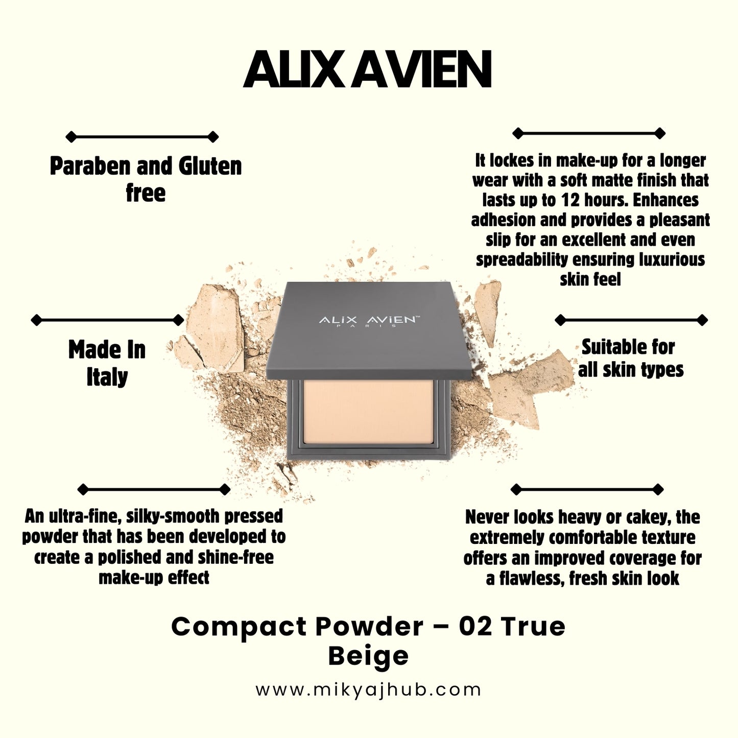 ALIX AVIEN COMPACT POWDER-P02 - TRUE BEIGE