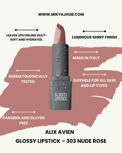 Glossy Lipstick – 303 Nude Rose