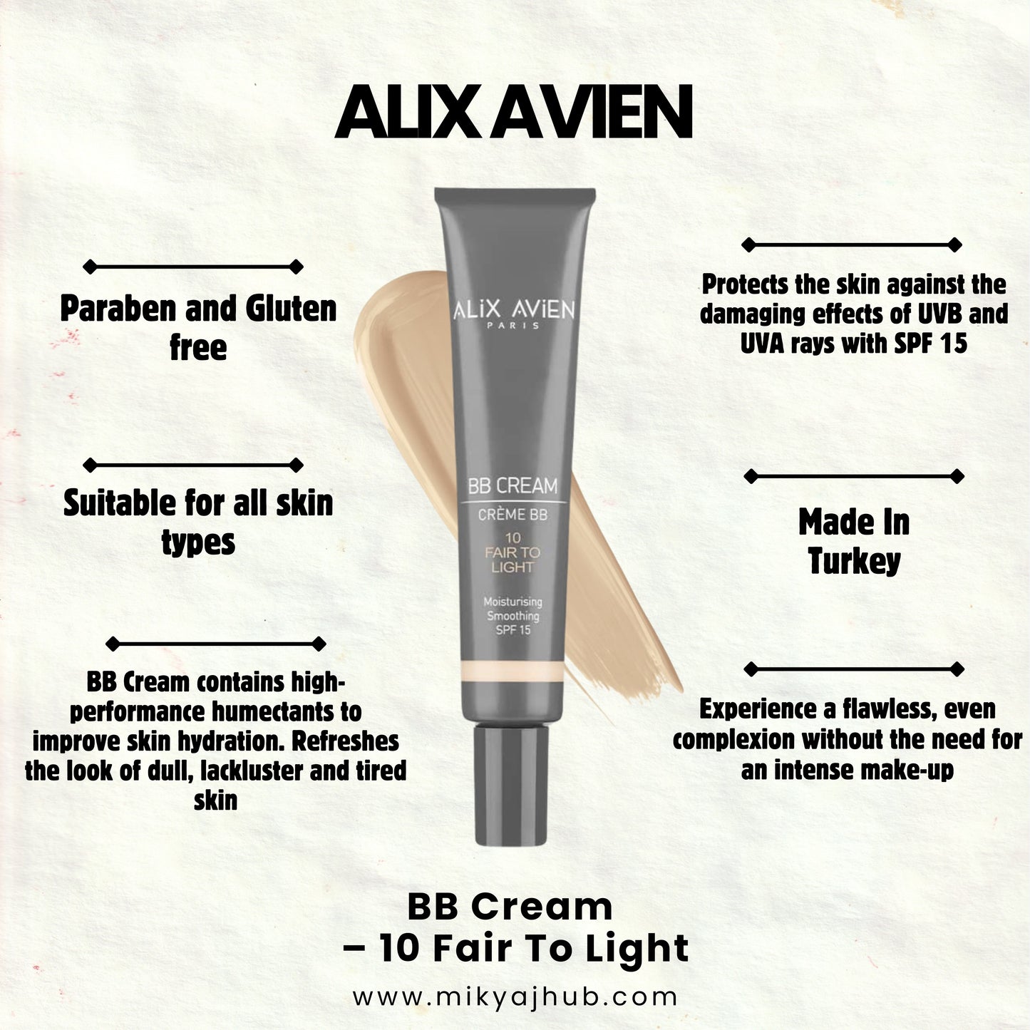 ALIX AVIEN BB CREAM 10 FAIR TO LIGHT