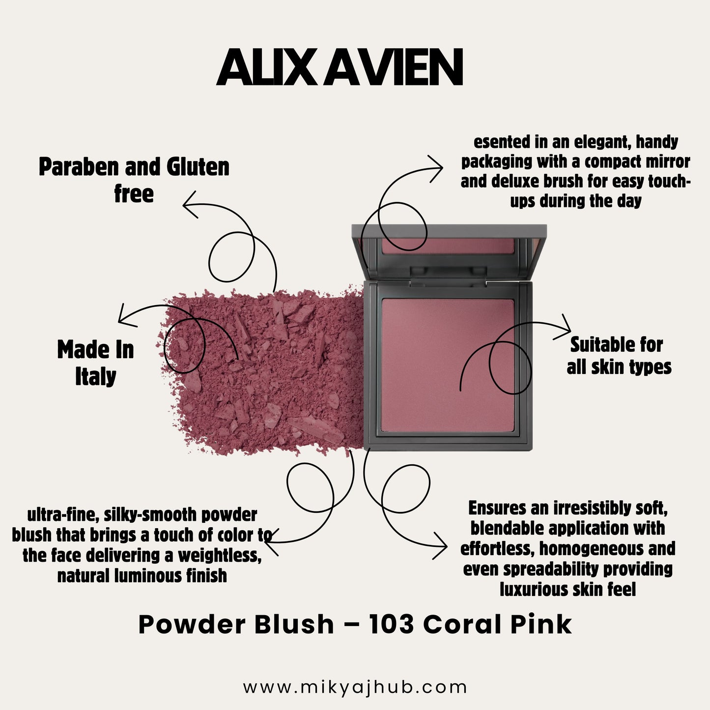 ALIX AVIEN POWDER BLUSH-PB103