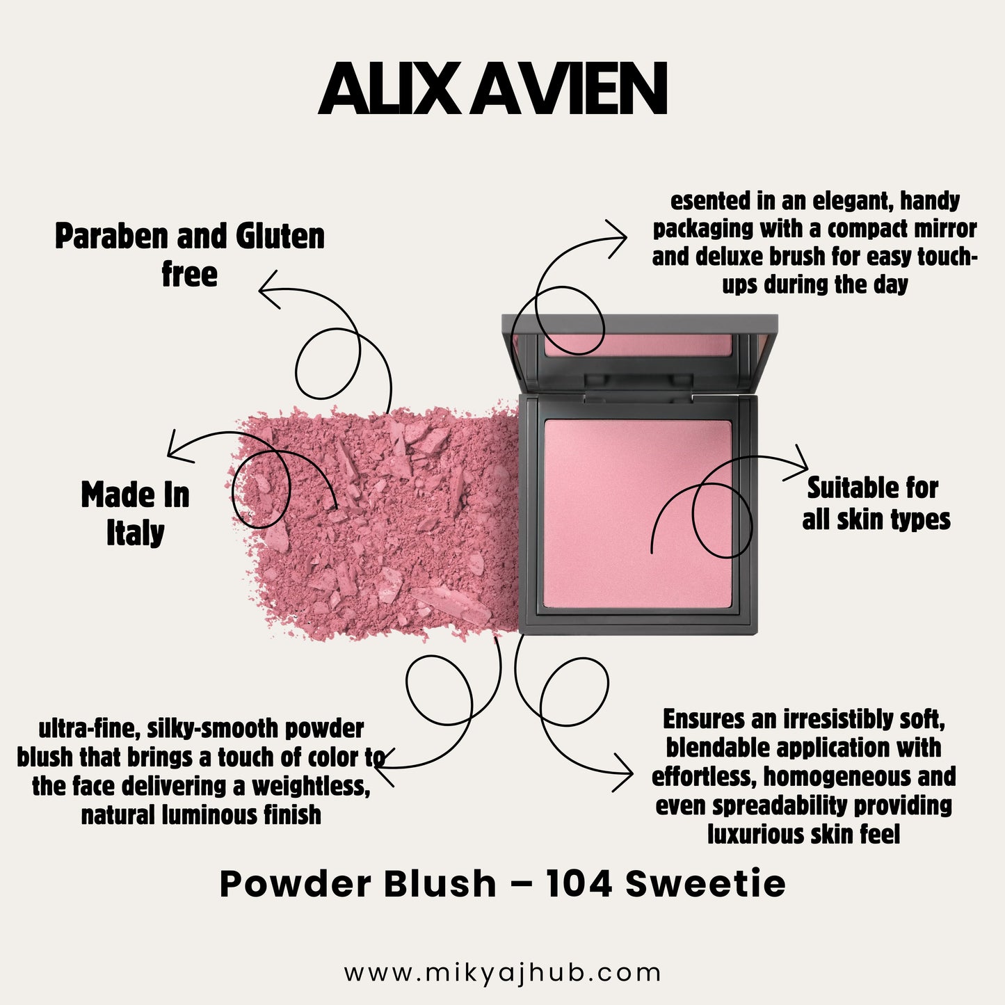 ALIX AVIEN POWDER BLUSH-PB104