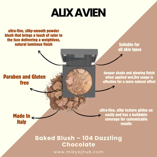 ALIX AVIEN BAKED BLUSH -104 Dazzling Chocolate