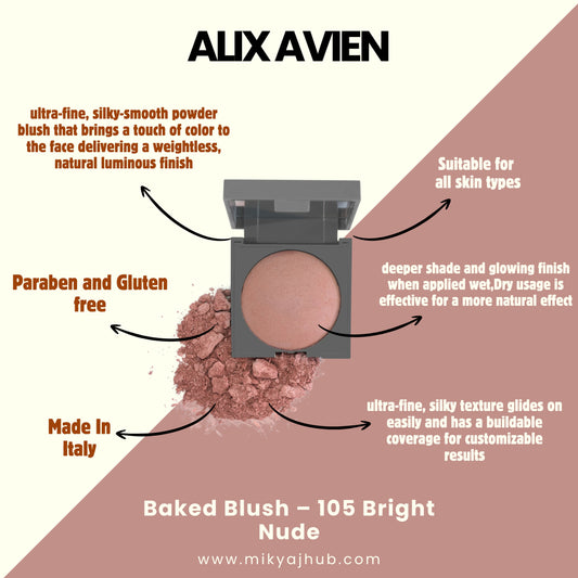 ALIX AVIEN BAKED BLUSH- 105 Bright Nude