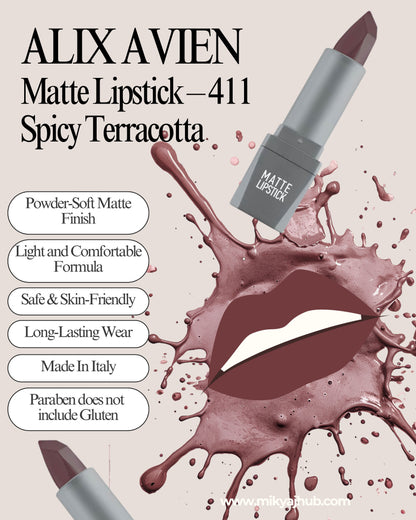 Matte Lipstick – 411 Spicy Terracotta