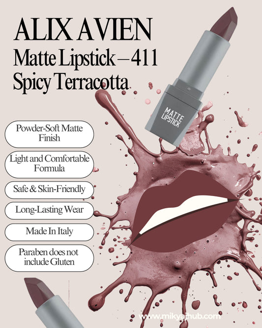 Matte Lipstick – 411 Spicy Terracotta