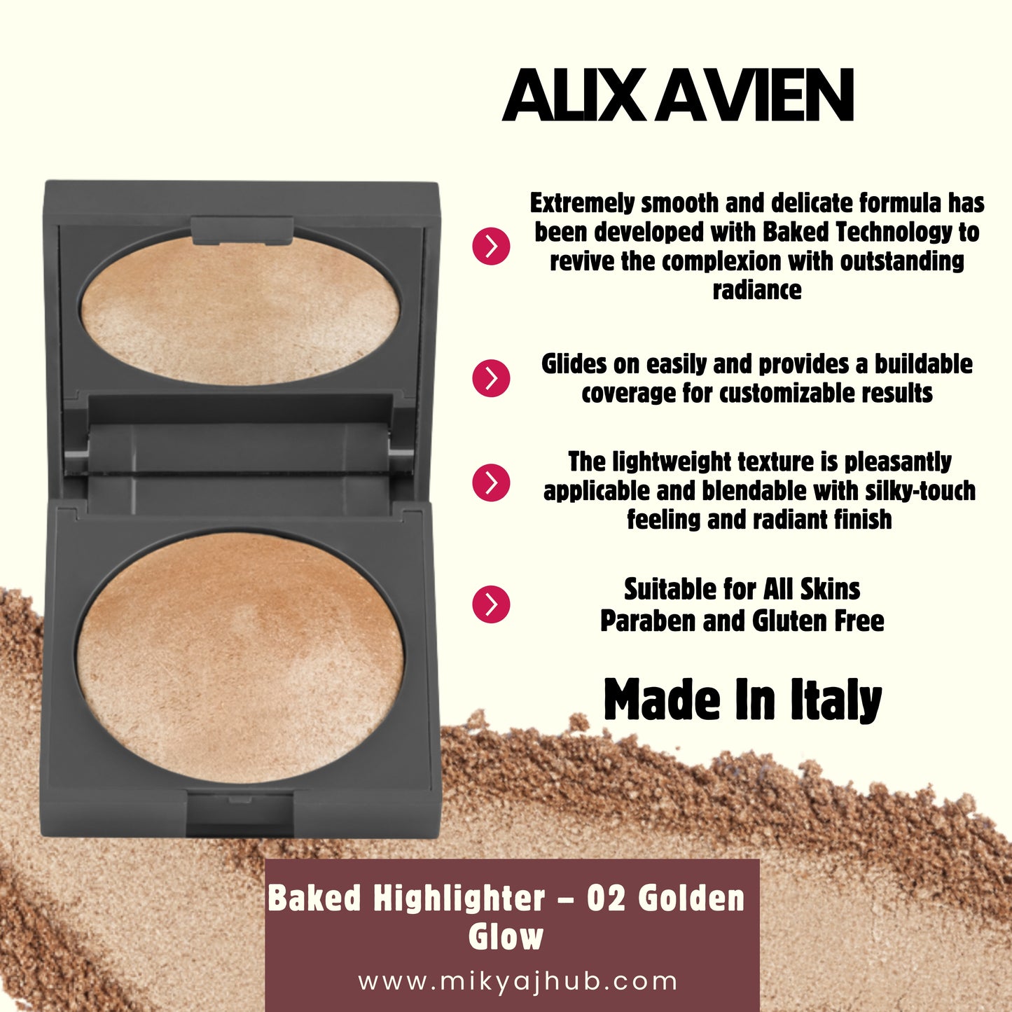 ALIX AVIEN BAKED HIGHLIGHTER-02 GOLDEN GLOW