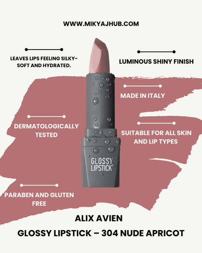 Glossy Lipstick – 304 Nude Apricot