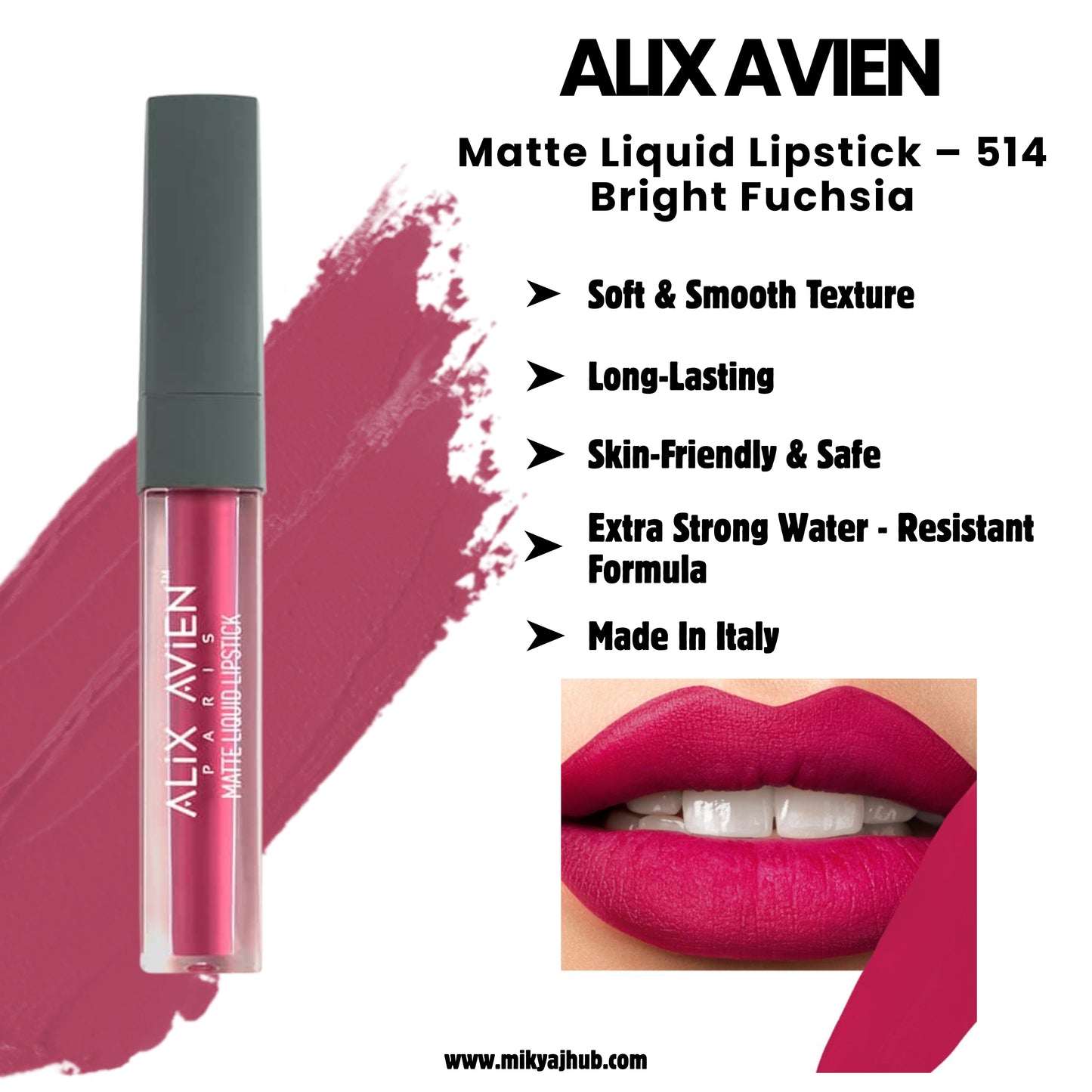 Matte Liquid Lipstick – 514 Bright Fuchsia