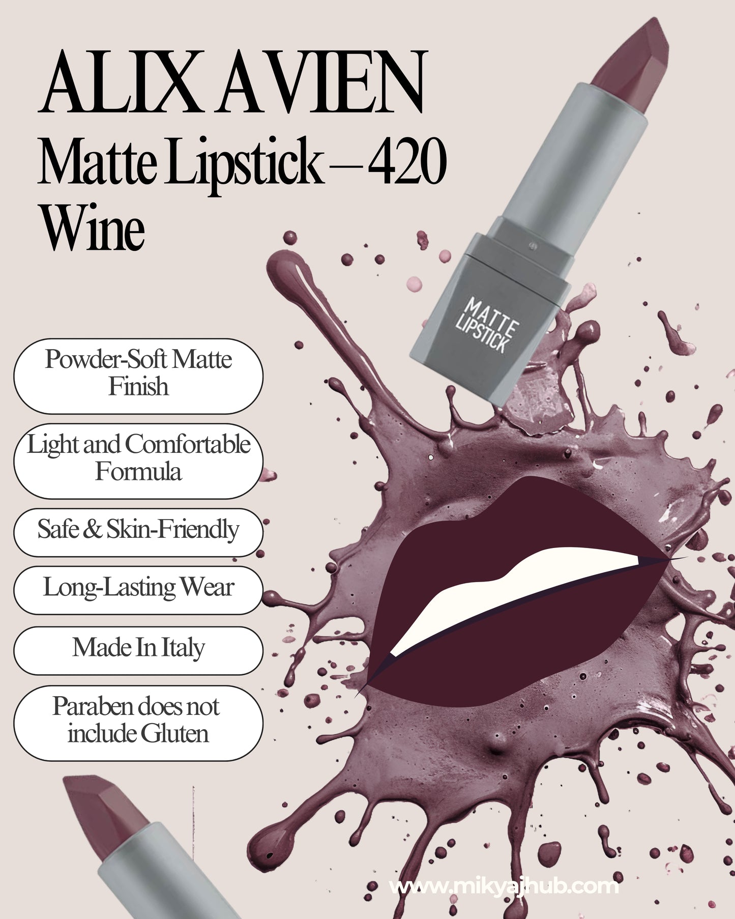 Matte Lipstick – 420 Wine