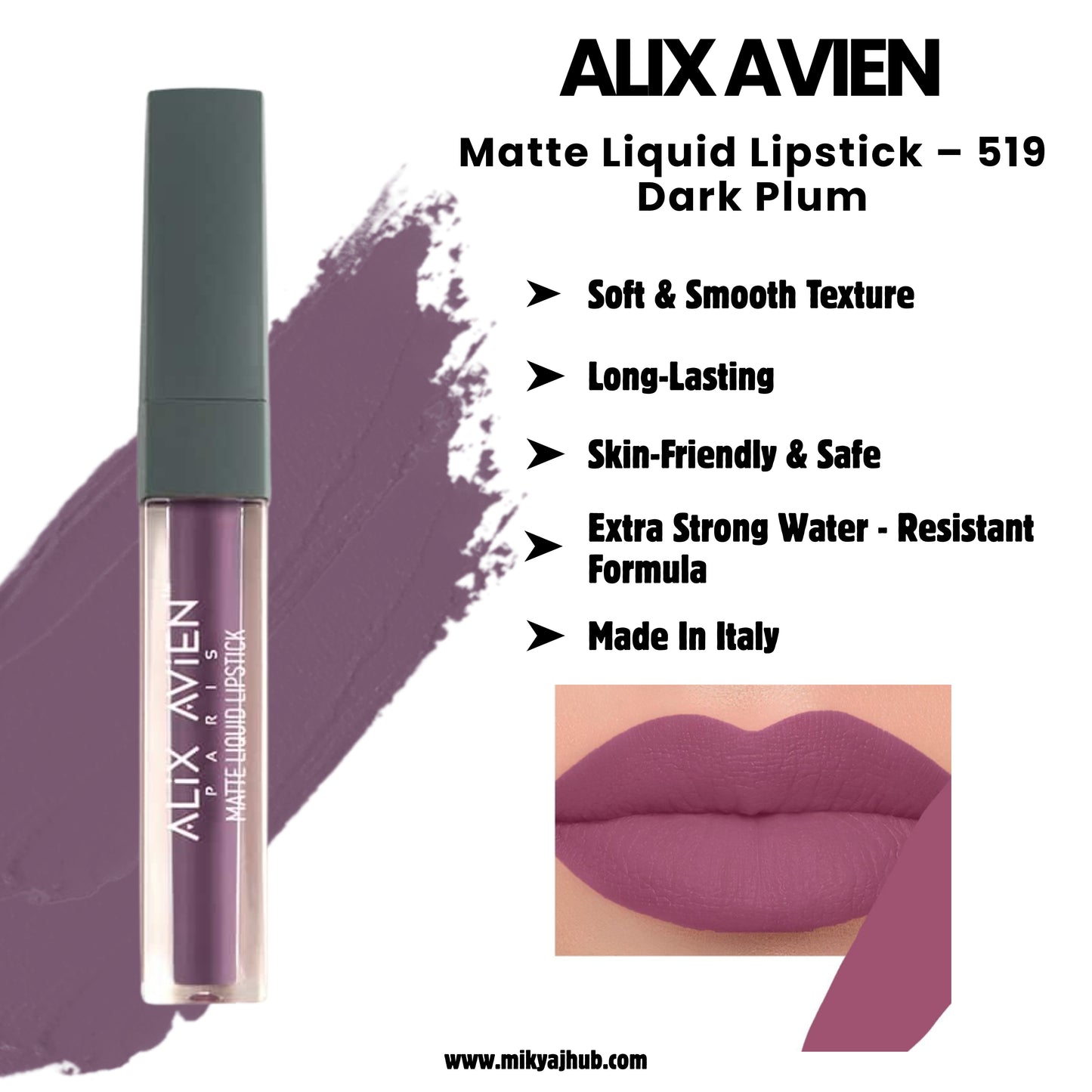 Matte Liquid Lipstick – 519 Dark Plum