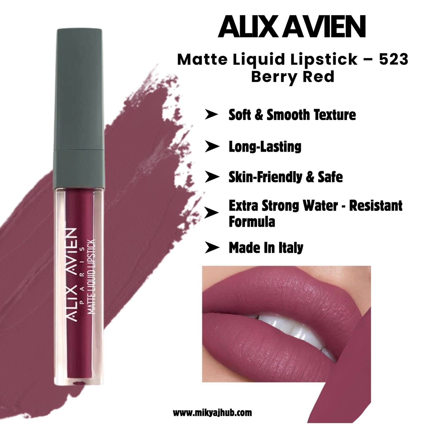Matte Liquid Lipstick – 523 Berry Red