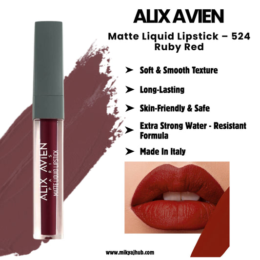 Matte Liquid Lipstick – 524 Ruby Red