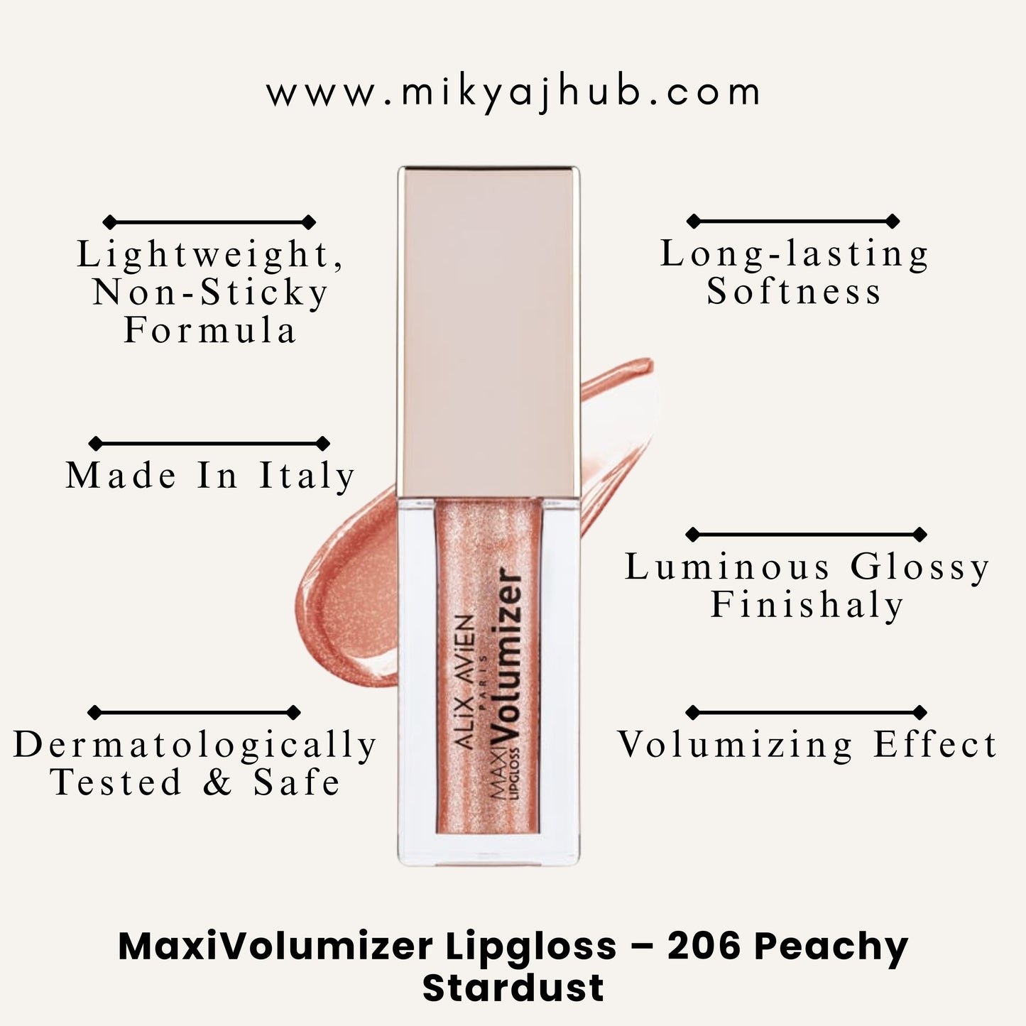 MaxiVolumizer Lipgloss – 206 PEACHY STARDUST