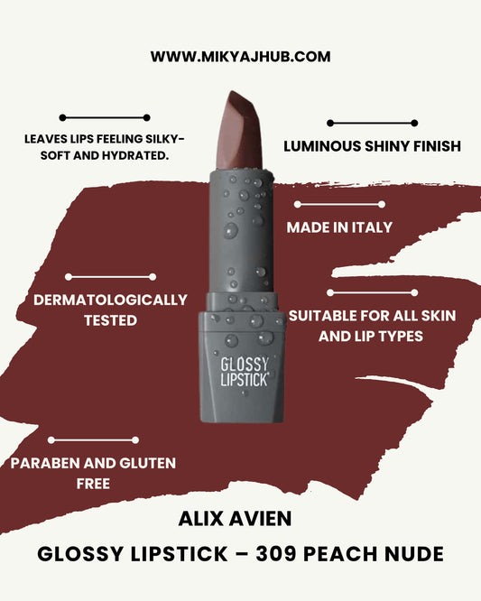 Glossy Lipstick – 309 Peach Nude