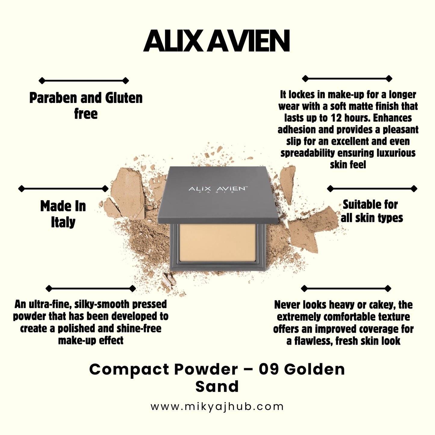 ALIX AVIEN COMPACT POWDER-P09 - GOLDEN SAND