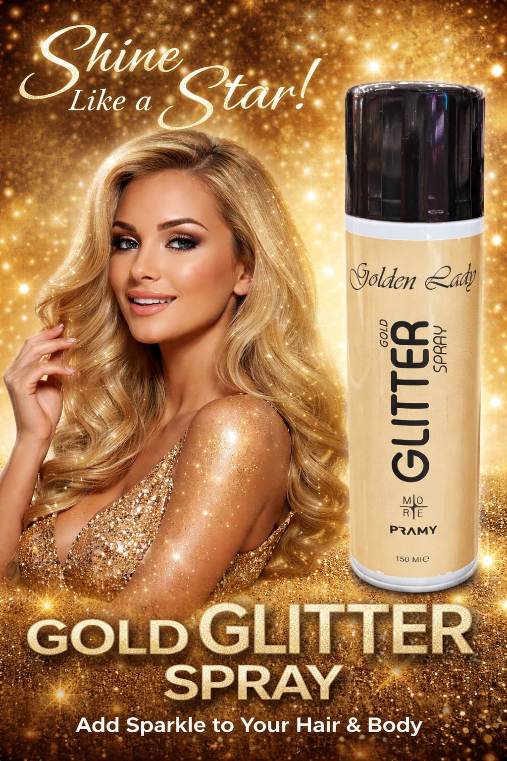 Golden Lady Golden Glitter Spray