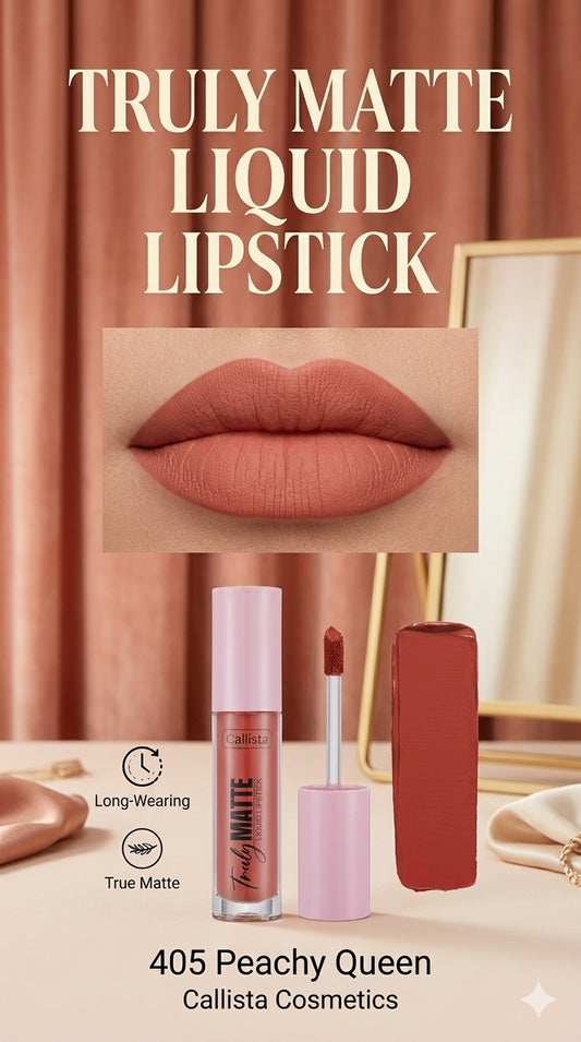 Callista Matte Liquid Lipstick 405 Peachy Queen