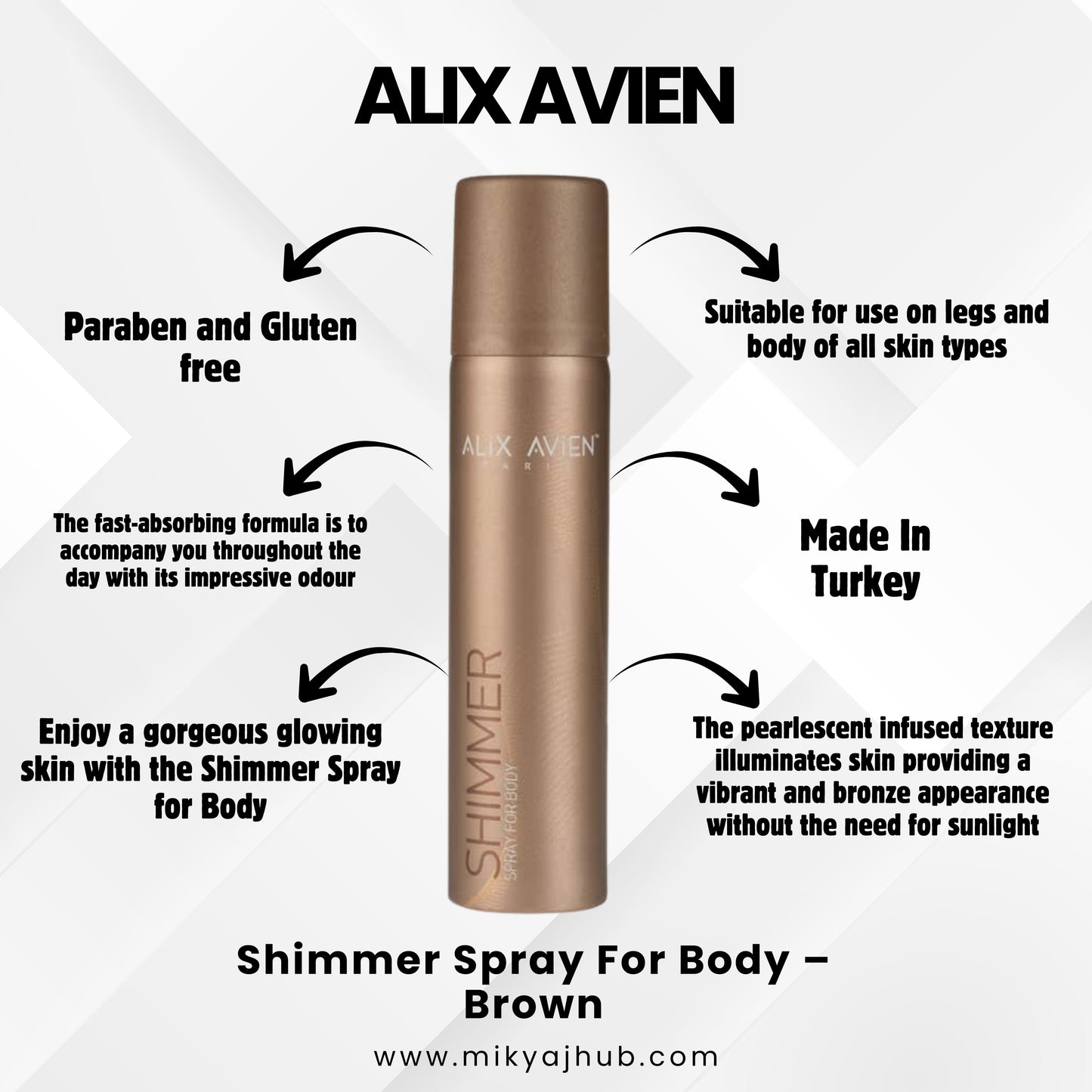Shimmer Spray For Body - Brown